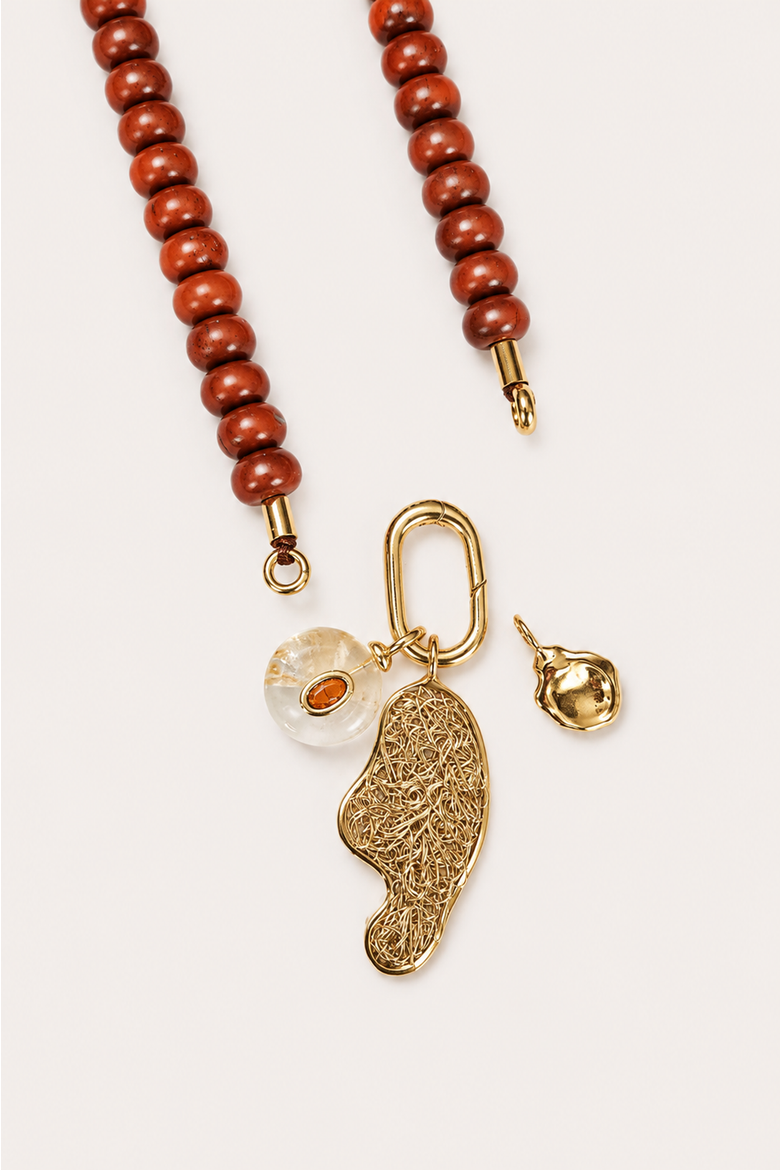 Monaco Sculptural Charm Necklace, Alternate, color, Red