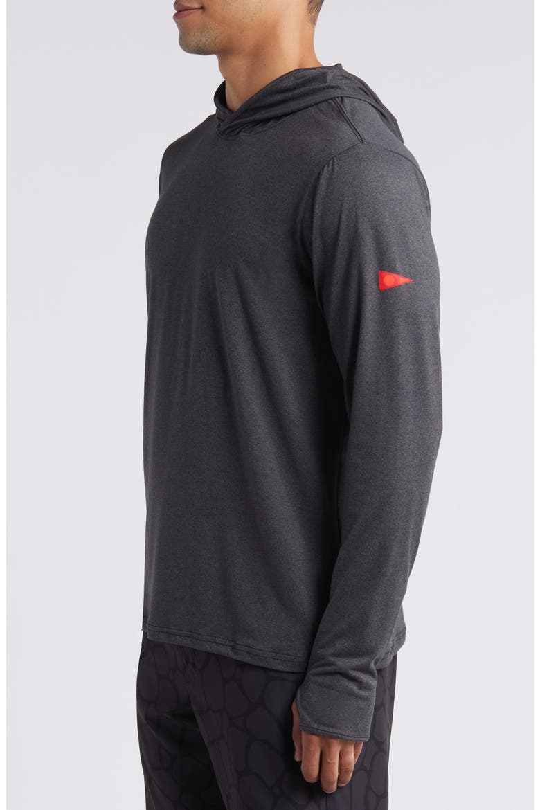 Sun Pro Adapt Long Sleeve Hooded Performance Top, Alternate, color, HEATHER BLACK