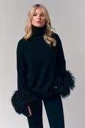 Le Fafo Mongolian Shearling Cuffs Cashmere Sweater