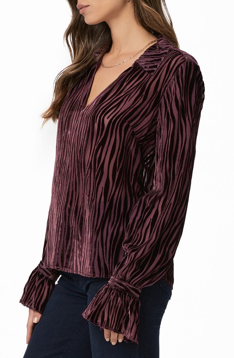 PAIGE Benet Velvet Devore Top, Alternate, color, Aubergine