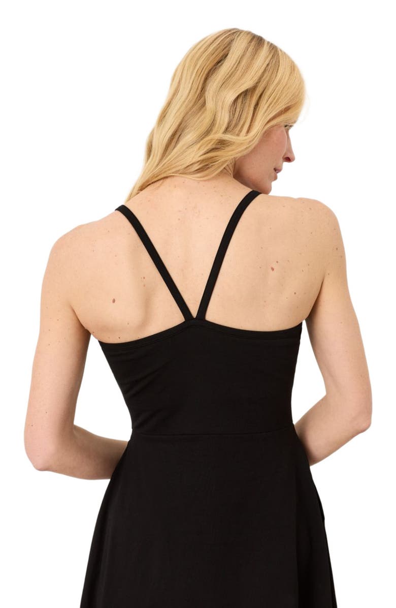 Pact Fit & Flare Midi Dress Made With Organic Cotton, Alternate, color, Black