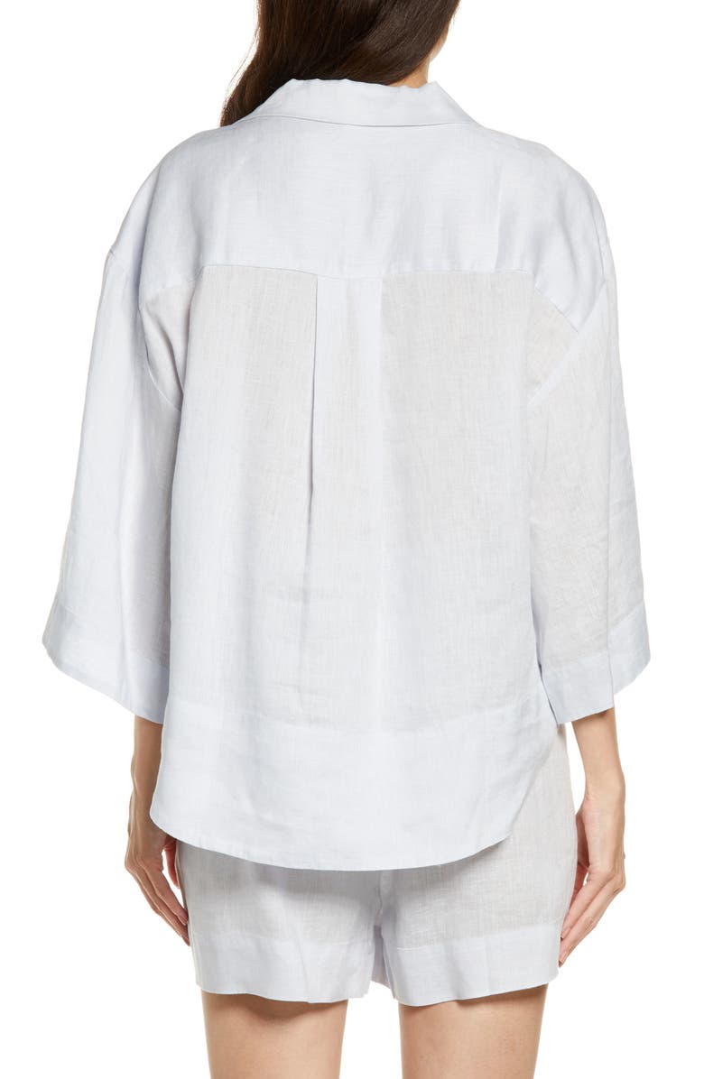 Homebodii Women's Riviera Linen Short Pajamas, Alternate, color,