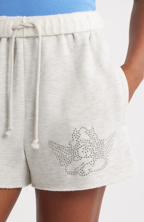 Boys Lie 1-800 Basic Embellished Sweat Shorts In White
