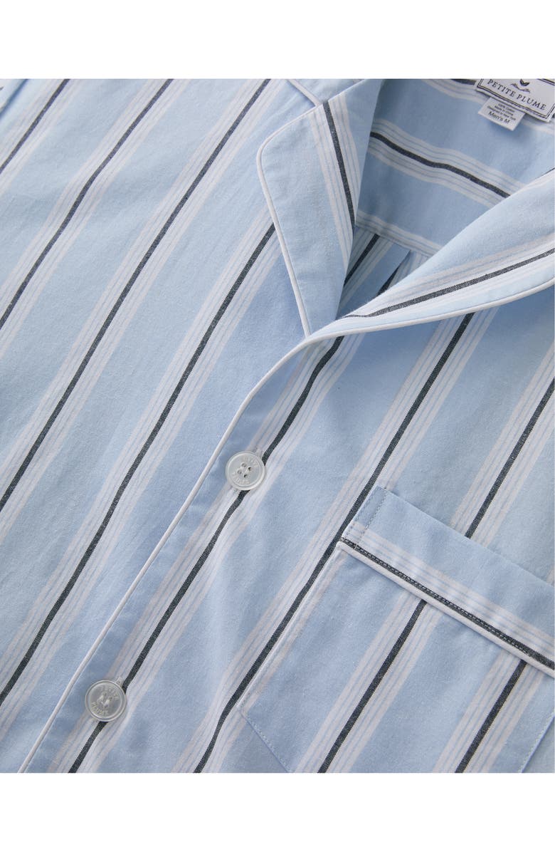 Petite Plume Classic Stripe Cotton Twill Short Pajamas, Alternate, color,
