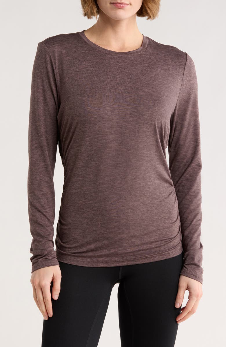 Z by Zella Atmosphere Cinch T-Shirt, Main, color, Grey Plum Heather