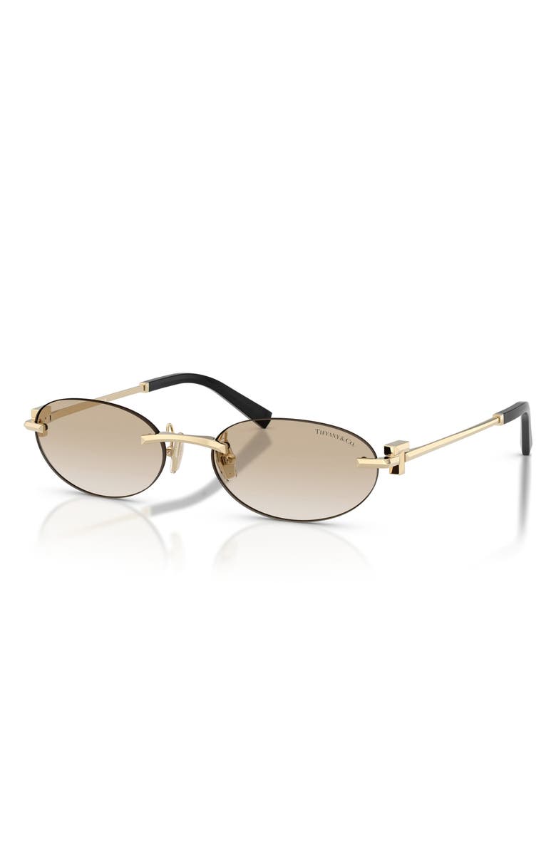 Tiffany & Co. 56mm Oval Sunglasses, Alternate, color, Gold / Neutral Gradient Grey