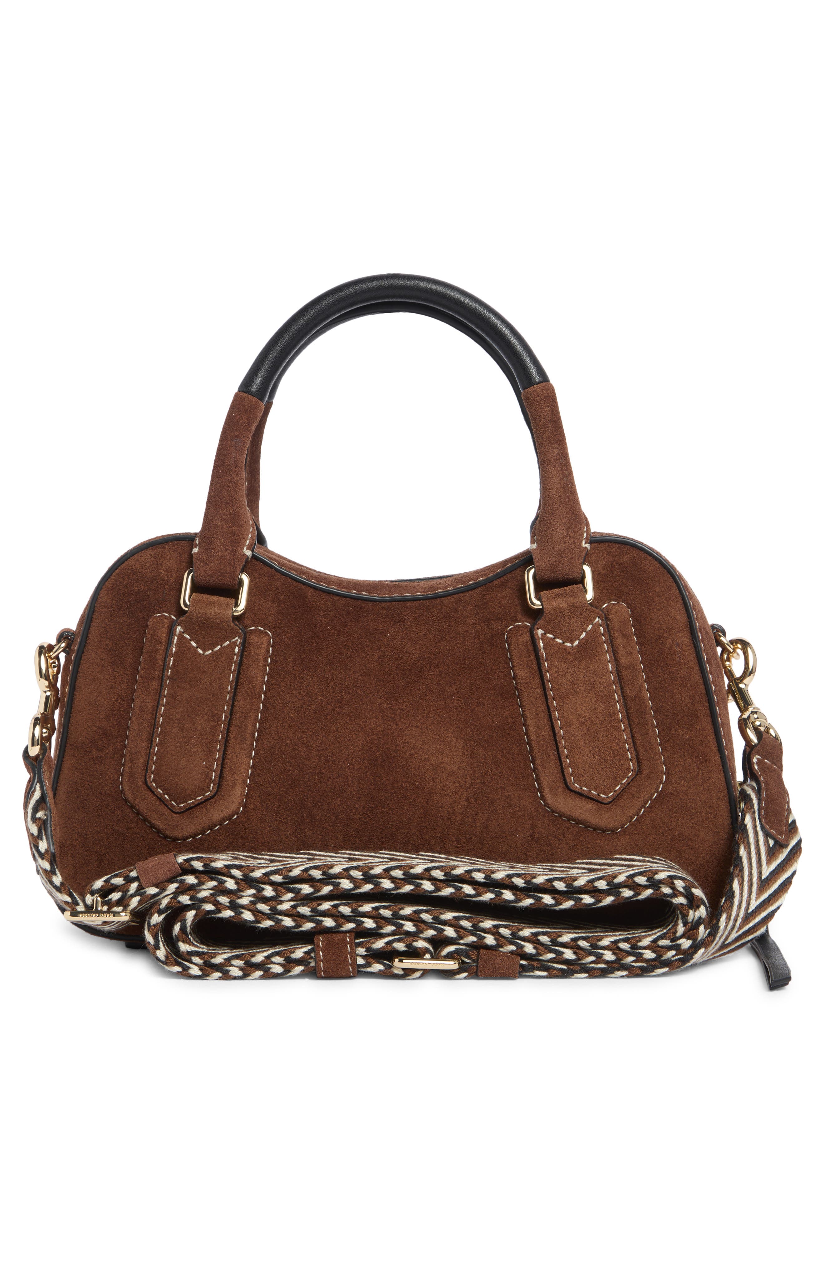 Marc Jacobs Drifter Small Suede Satchel, Alternate, color, Cognac