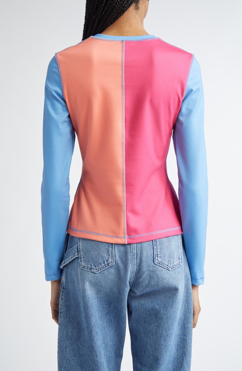 JW Anderson Panelled Colorblock Anchor Embroidered Top, Alternate, color, 