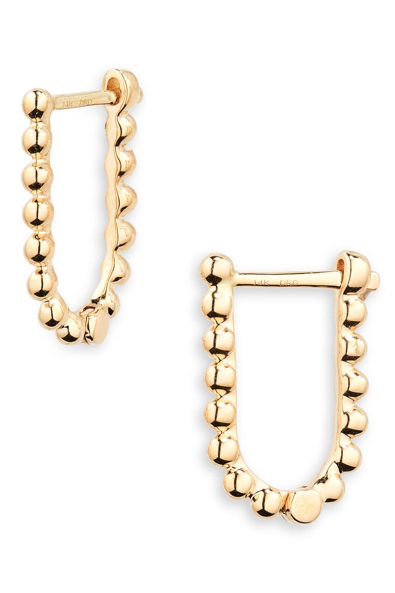 Poppy Rae U-Hoop Earrings, Main, color, YELLOW GOLD