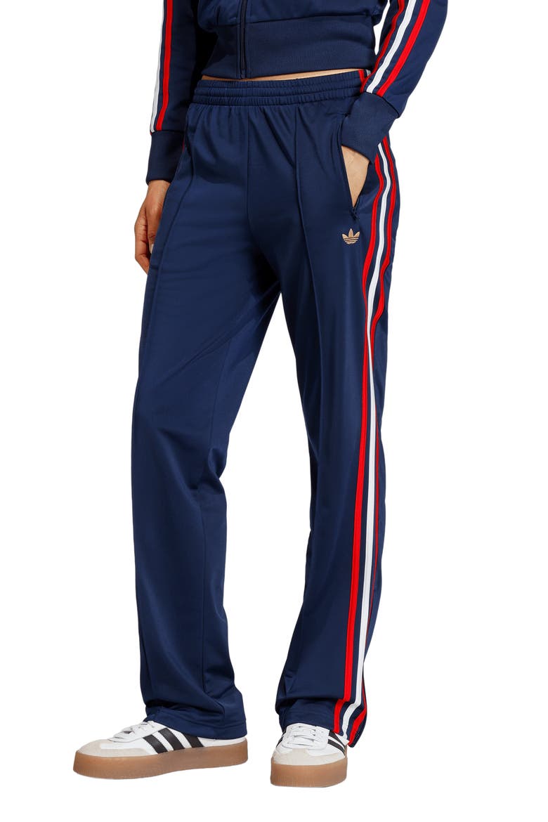 Firebird Recycled Polyester Track Pants, Main, color, NIGHT INDIGO/ SCARLET/ WHITE