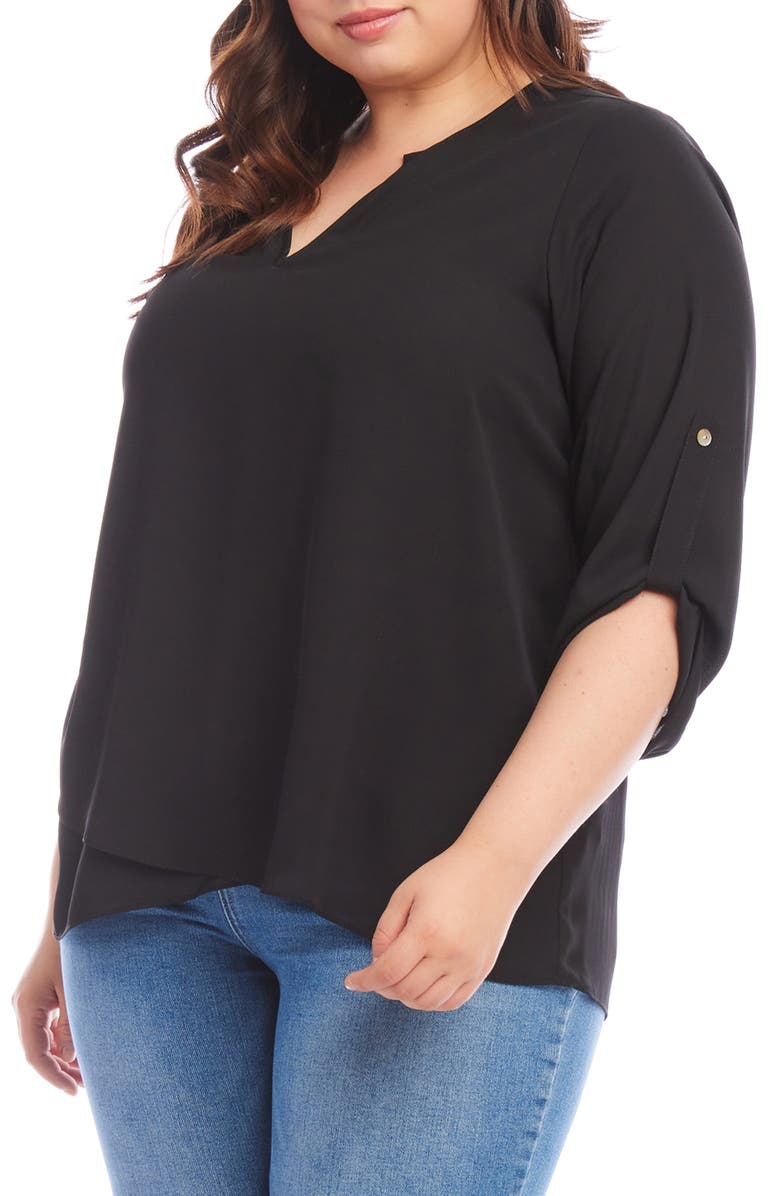 Karen Kane Asymmetrical Crepe Top, Alternate, color, 