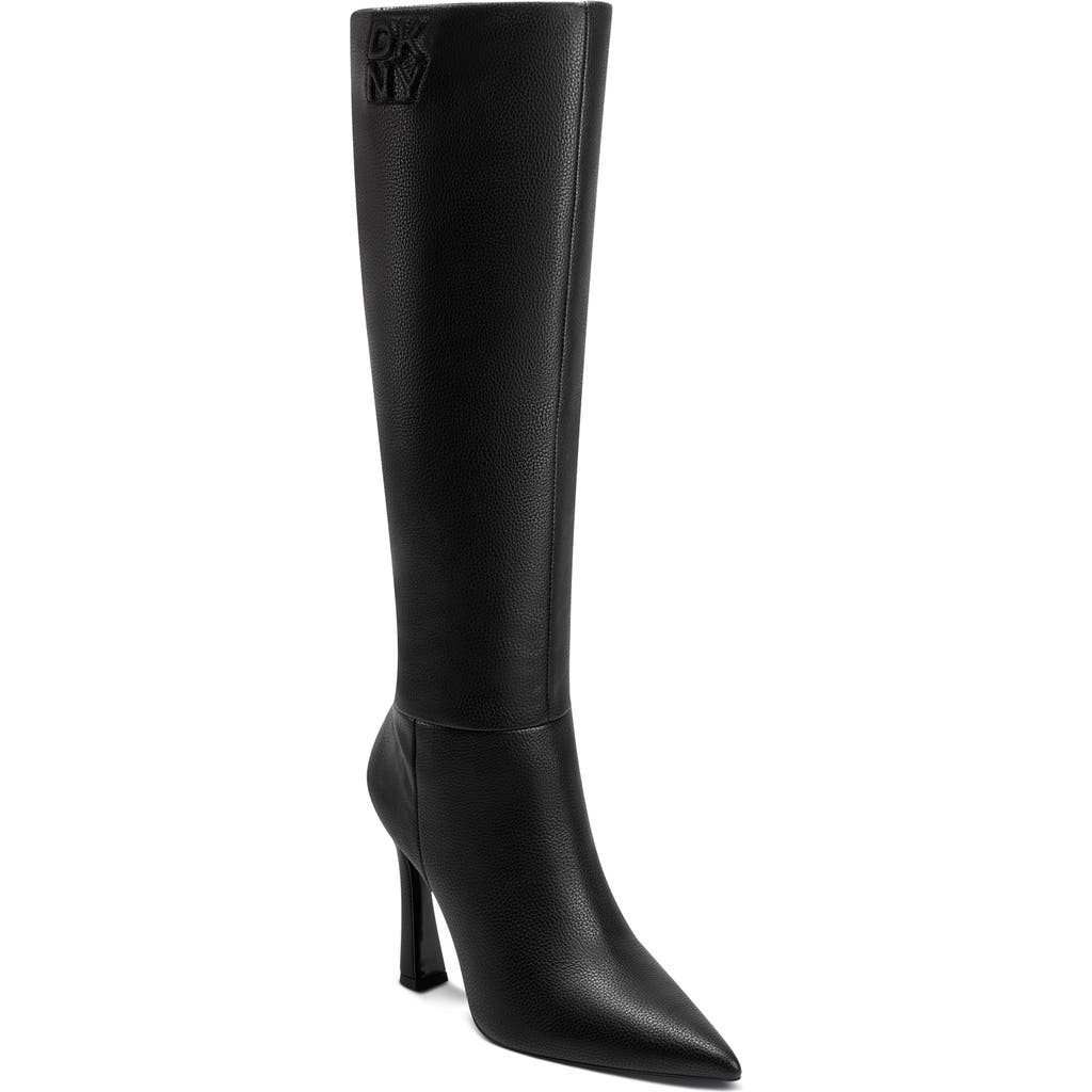 Dkny Carmel Pointed Toe Knee High Boot In Black