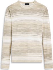 Bugatchi Stripe Crewneck Cotton Sweater