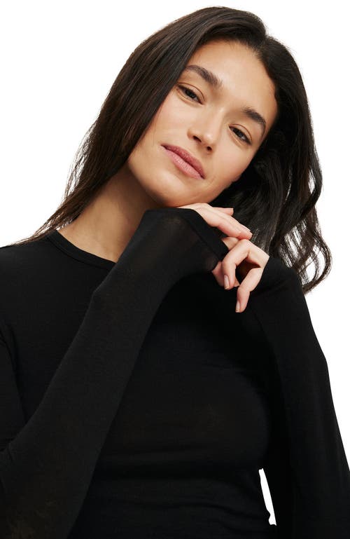 Cotton On Sheer Layer Crew Long Sleeve In Black