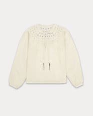 Fortela Angele Embroidered Circular Collar Linen Blouse