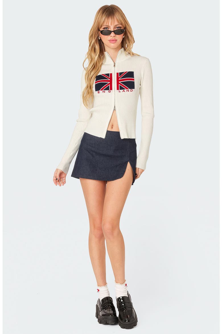 England Zip Cardigan, Alternate, color, CREAM