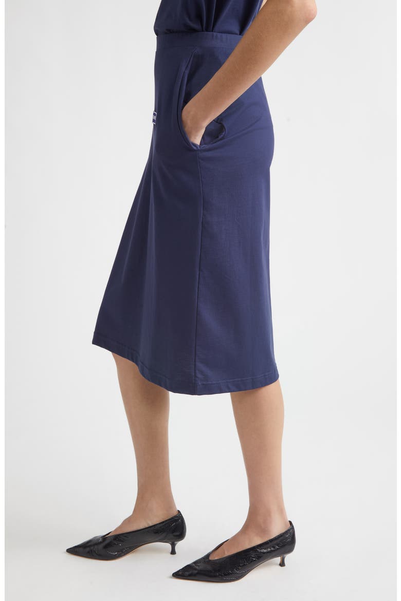 Johanna J.K. Finance Label Jersey Pencil Skirt, Alternate, color, DARK NAVY