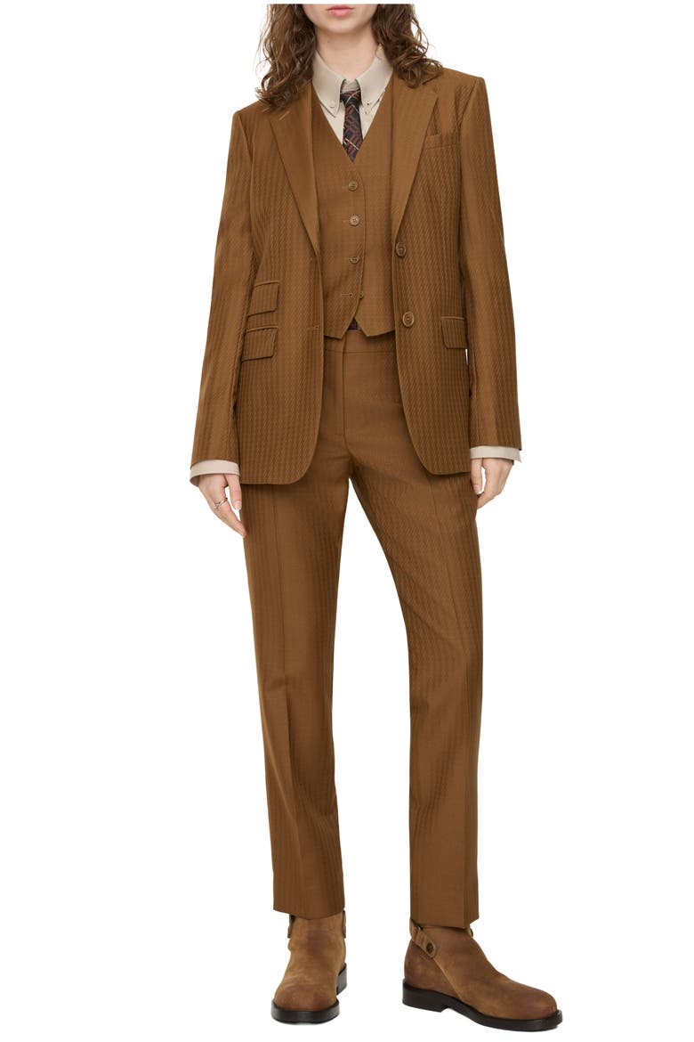 Wool Mohair Tailored Trousers, Main, color, Hazelnut brown