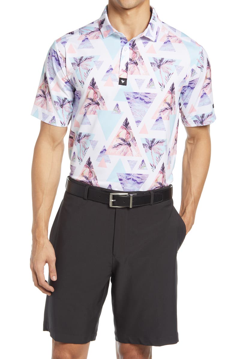 Bad Birdie Cali Print Stretch Golf Polo, Main, color,