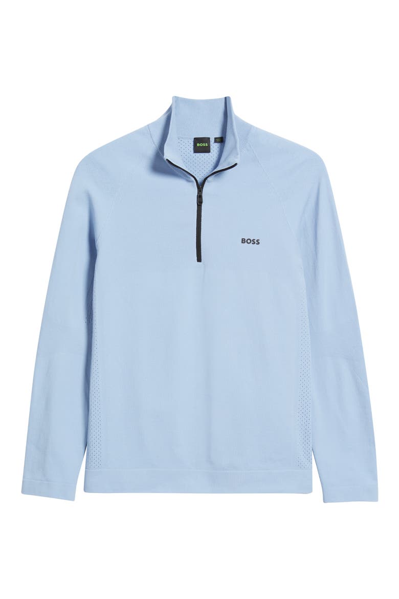 Seamless Tech Quarter Zip Stretch Sweatshirt, Alternate, color, OPEN BLUE