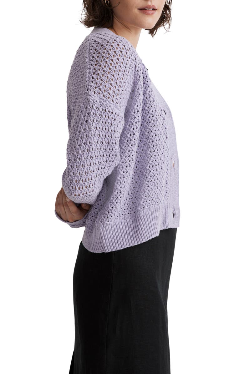 Madewell Open Stitch Cotton Crop Cardigan, Alternate, color,