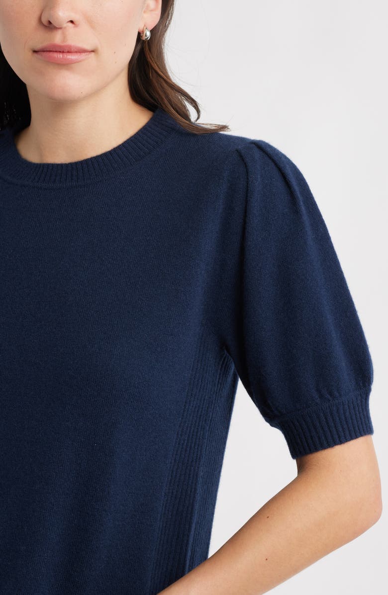 Caslon<sup>®</sup> Puff Sleeve Wool & Cashmere Sweater, Alternate, color, Navy Night