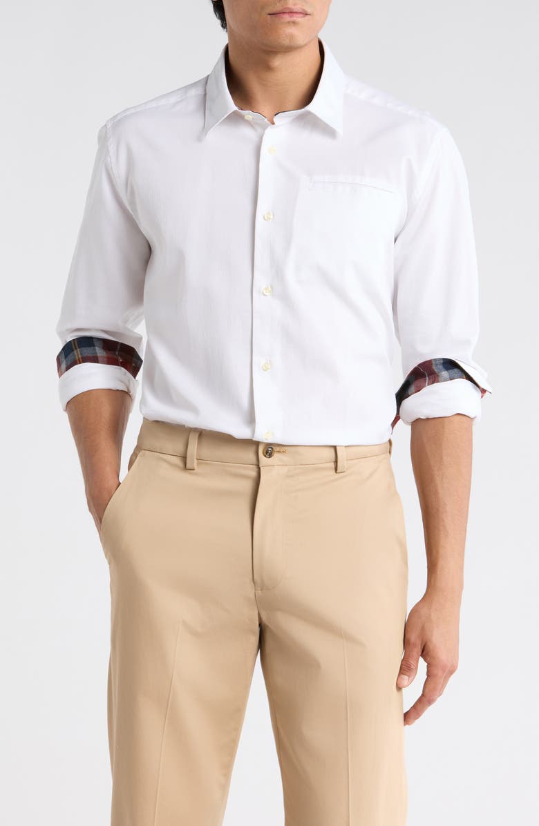 Barbour Lyle Tailored Fit Stretch Cotton Button-Up Shirt, Main, color, White