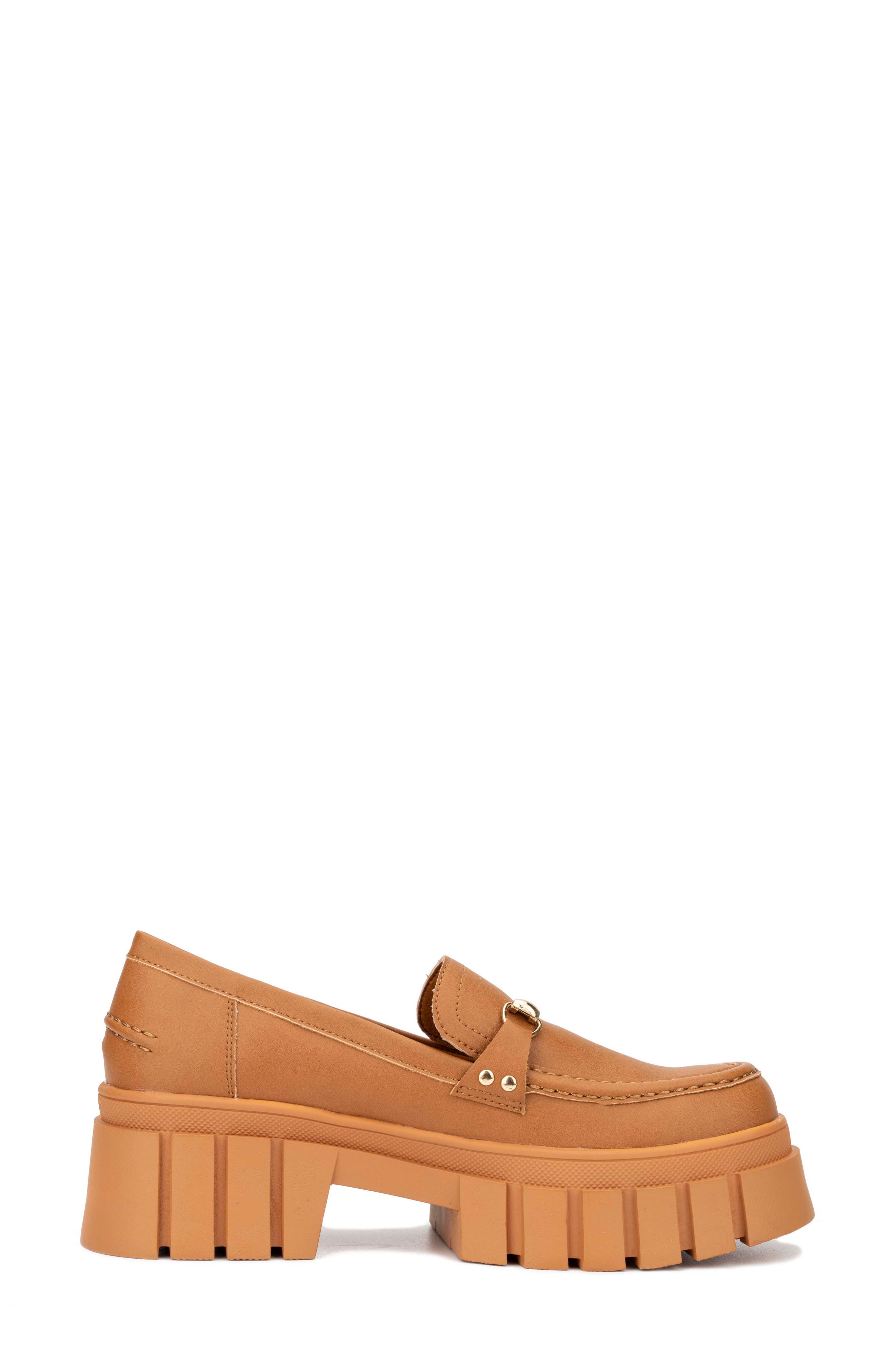 NEW YORK AND COMPANY Seraphina Platform Loafer, Alternate, color, Cognac
