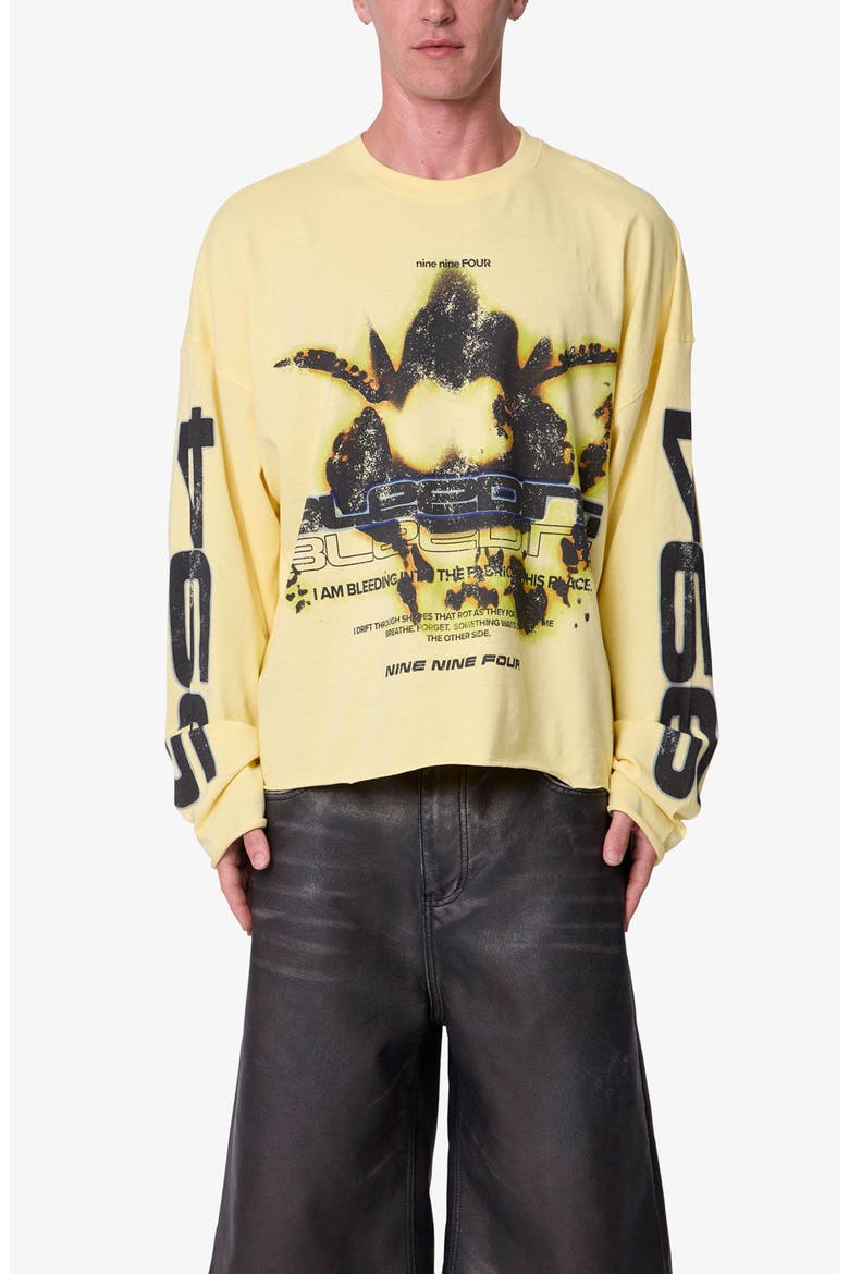 Bleeding Graphic Long Sleeve T-Shirt, Alternate, color, YELLOW