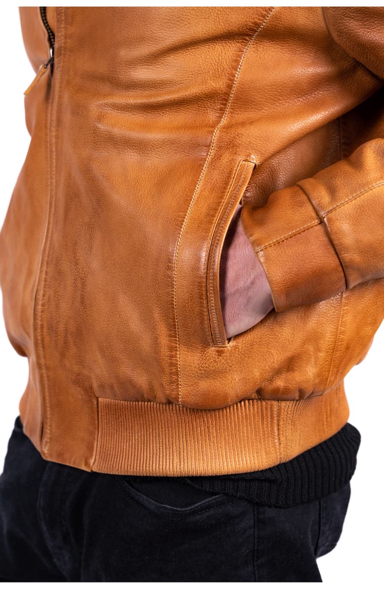 Comstock & Co. Captain Lambskin Leather Jacket, Alternate, color, 