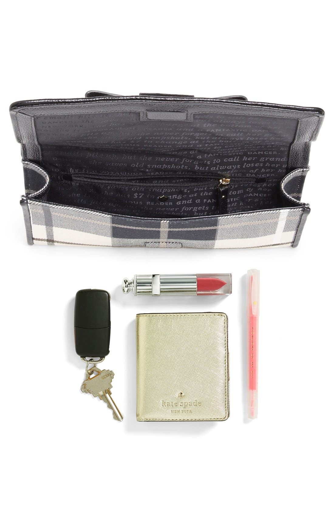 Kate Spade New York 'julia street - plaid tally' clutch, Alternate, color, 