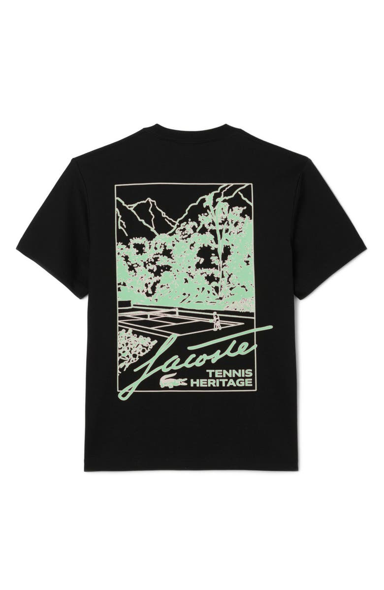 Lacoste Classic Fit Cotton Graphic T-Shirt, Alternate, color, Black