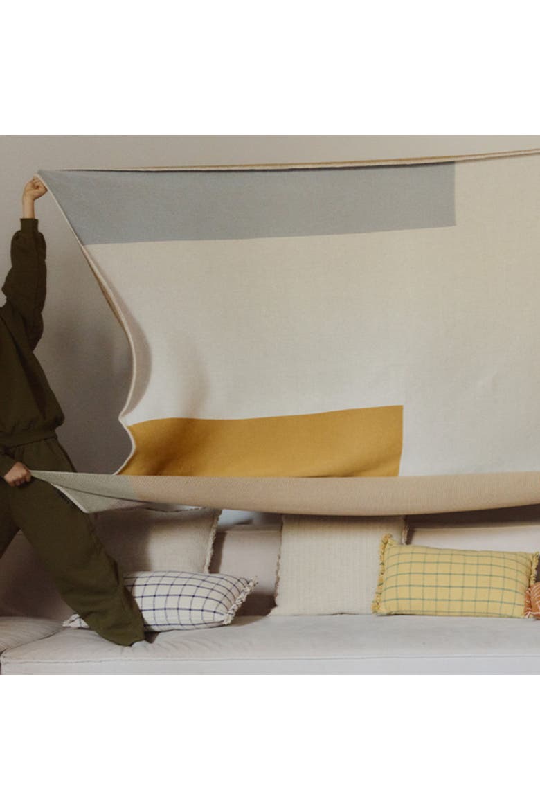 Knitted Blanket Color Composition, Alternate, color, Beige, green