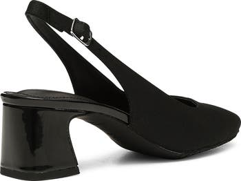★DRAW FIT★ Minimal Nylon Slingback [BLACK] NYDJ Faelynn Square Toe Slingback Pump (Women) | Nordstrom
