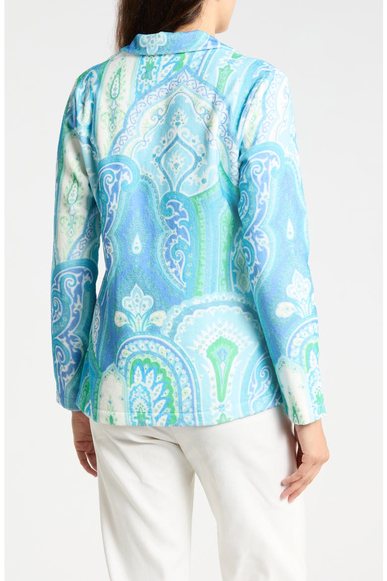 Jada Terry Cotton Two Button Blazer, Alternate, color, GRASS/ LAPIS BLUE