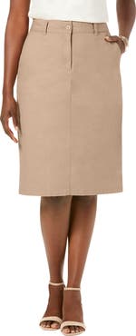 Jessica London Stretch Cotton Chino Skirt