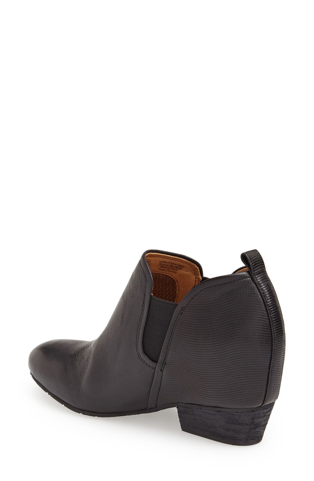 'Felix' Leather Bootie, Alternate, color, BLACK