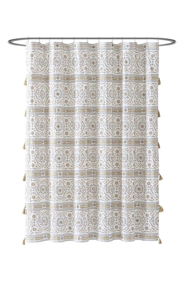 John Robshaw Rangila Shower Curtain, Main, color, Linen