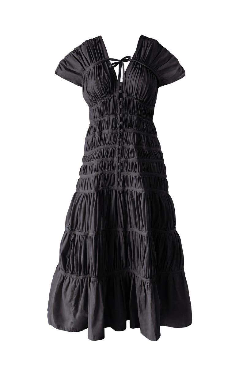 BRUNNA.CO The Srikandi Ruffle Maxi Dress, Main, color, Black