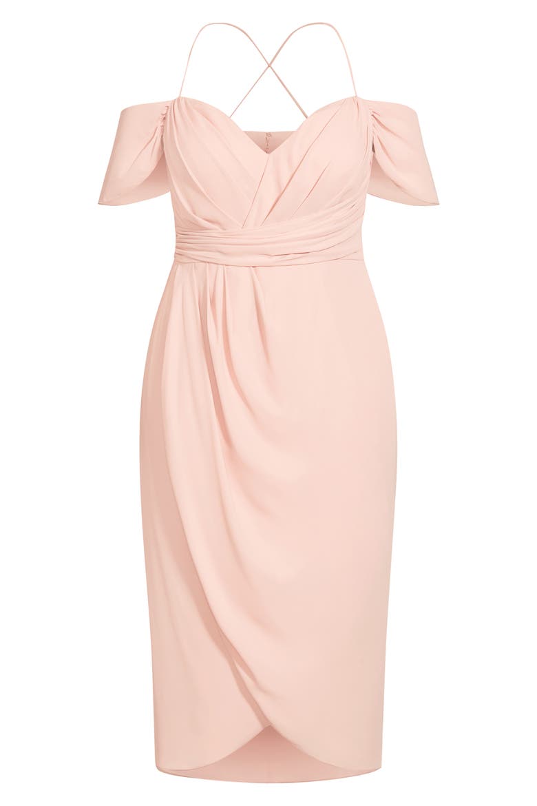 Entwine Cold Shoulder Dress, Alternate, color, BALLET PINK
