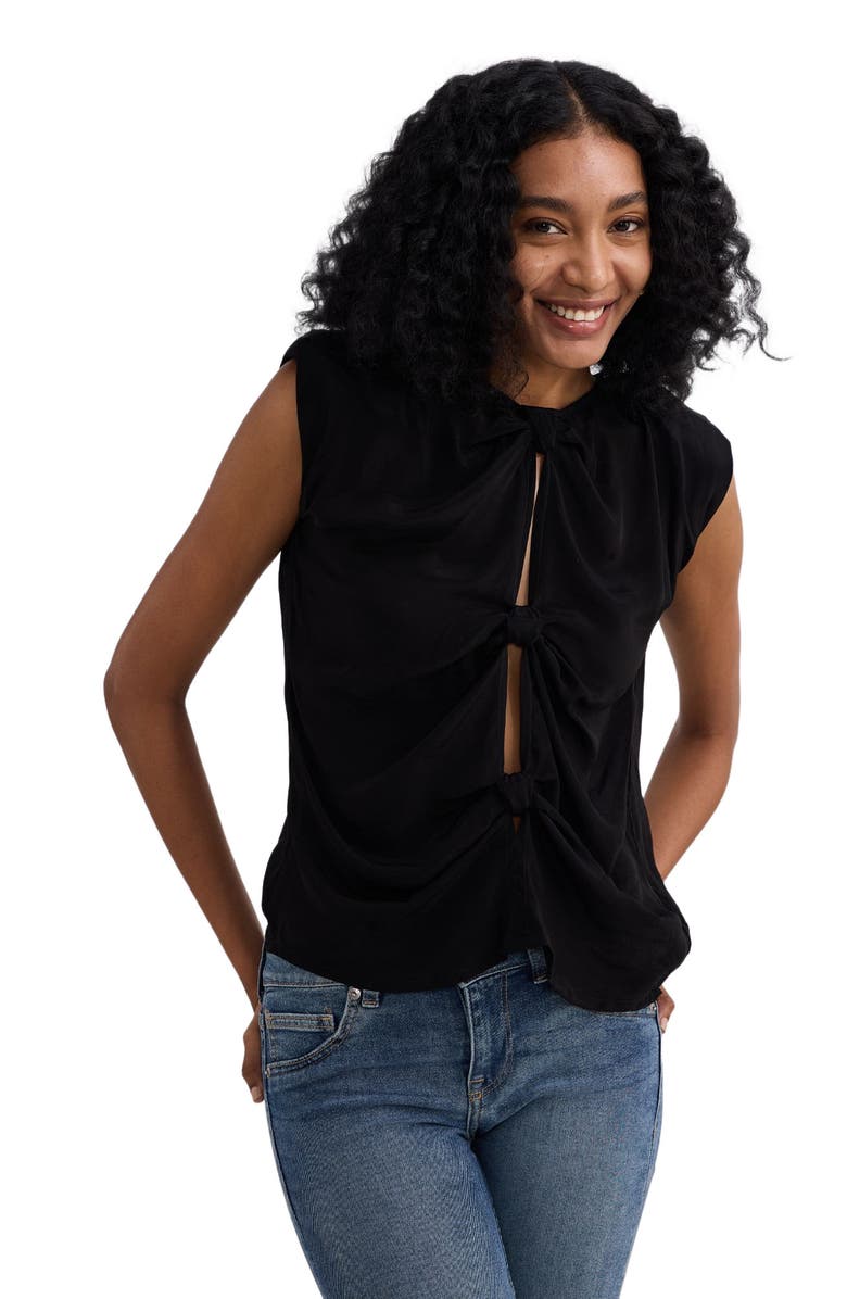 Reistor The Knot-so-Basic Top in Black, Alternate, color, Black