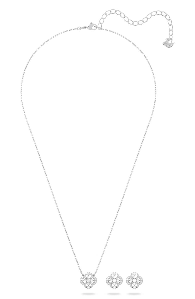 Swarovski Sparkling Dance Pendant Necklace & Stud Earrings Set, Main, color,