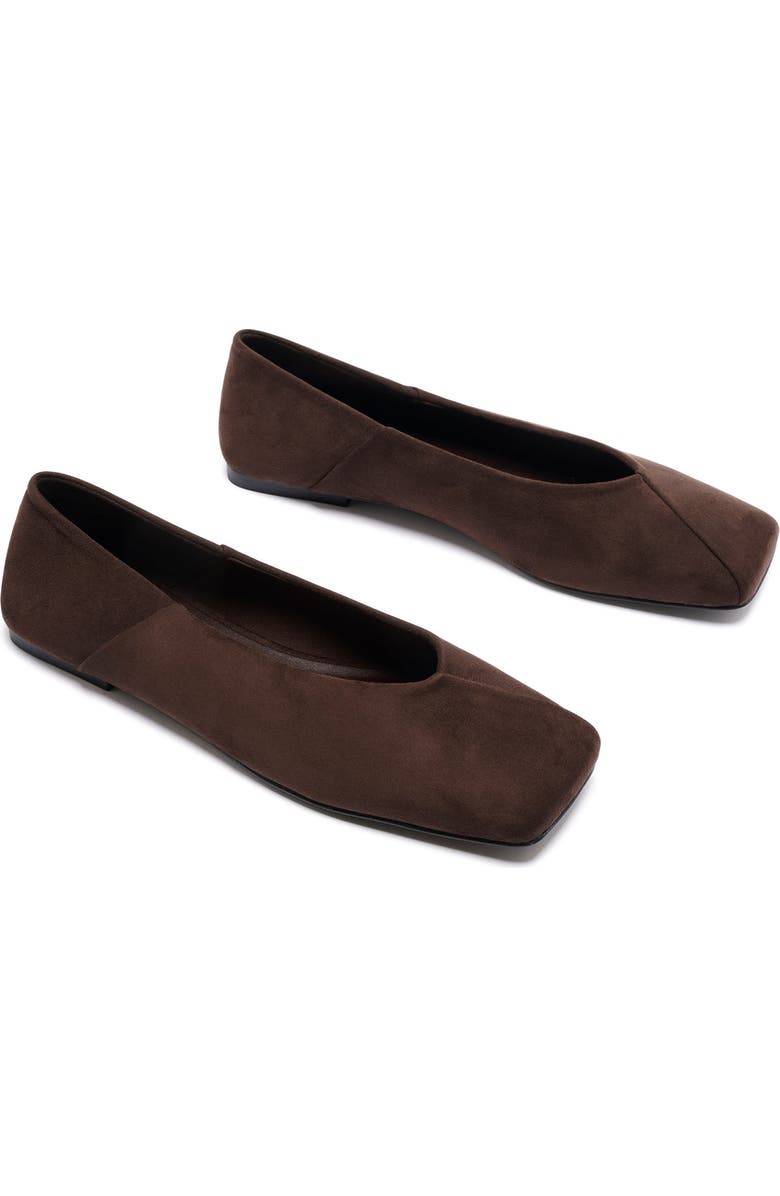 Therapy Australia Gaia Square Toe Flats, Main, color, Chocolate Faux Suede