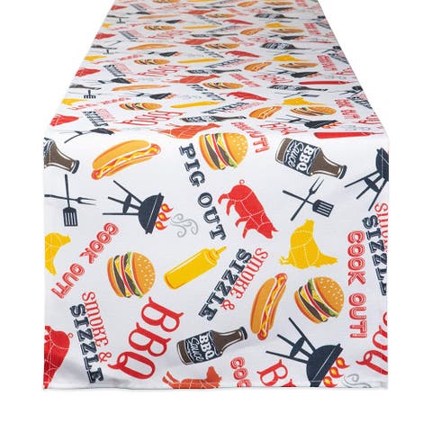 BBQ Fun Print Outdoor Table Runner