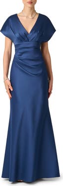Aidan Mattox Pleated Stretch Mikado Gown