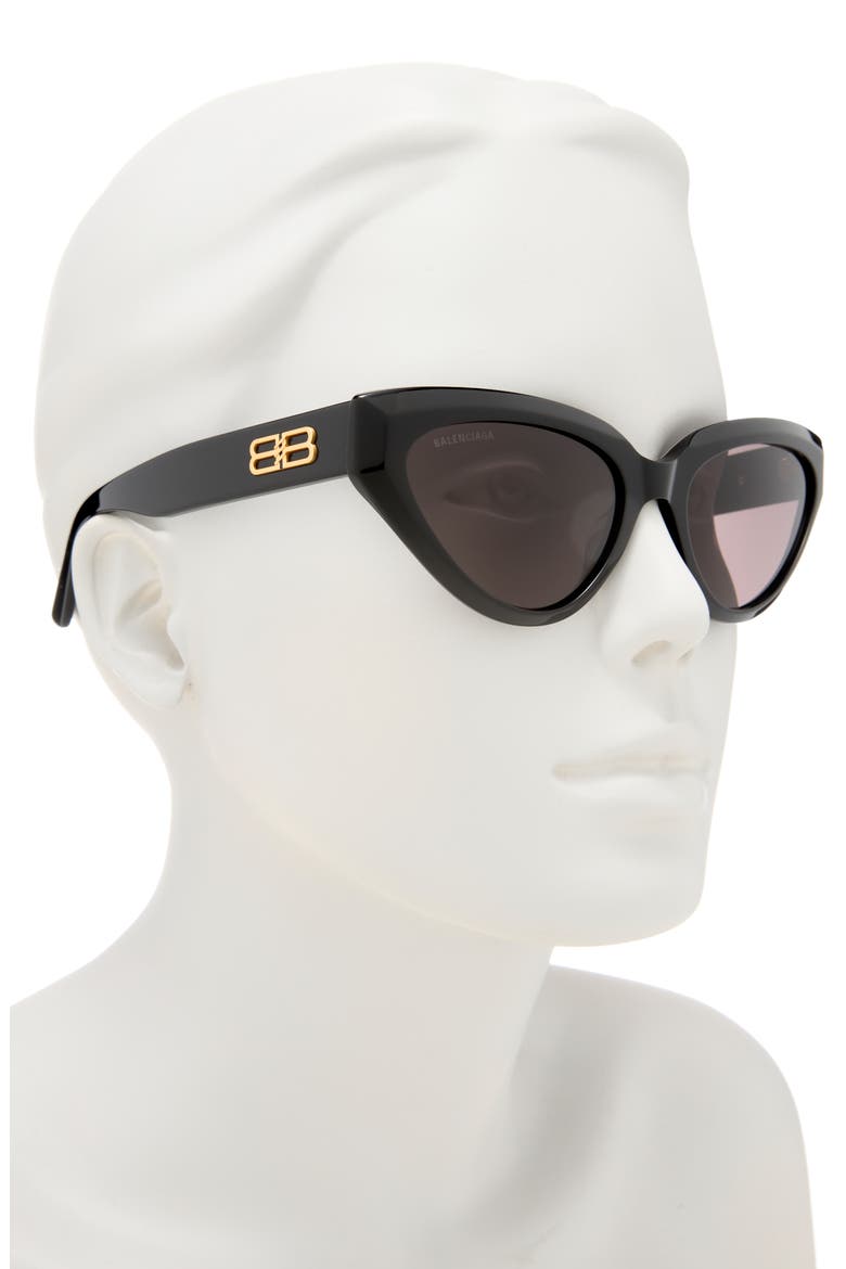 56mm Cat Eye Sunglasses, Alternate, color, BLACK BLACK GREY