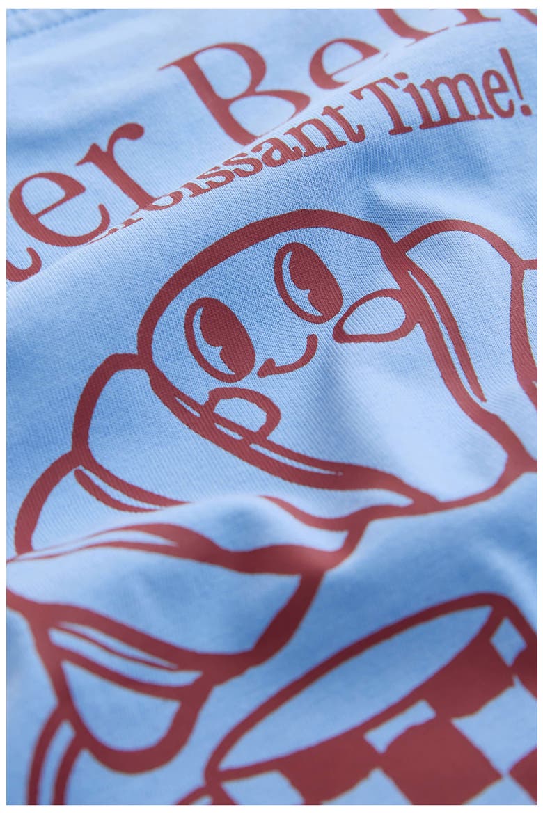 Kids' Croissant Club Long Sleeve Cotton Graphic T-Shirt, Alternate, color, BLUE
