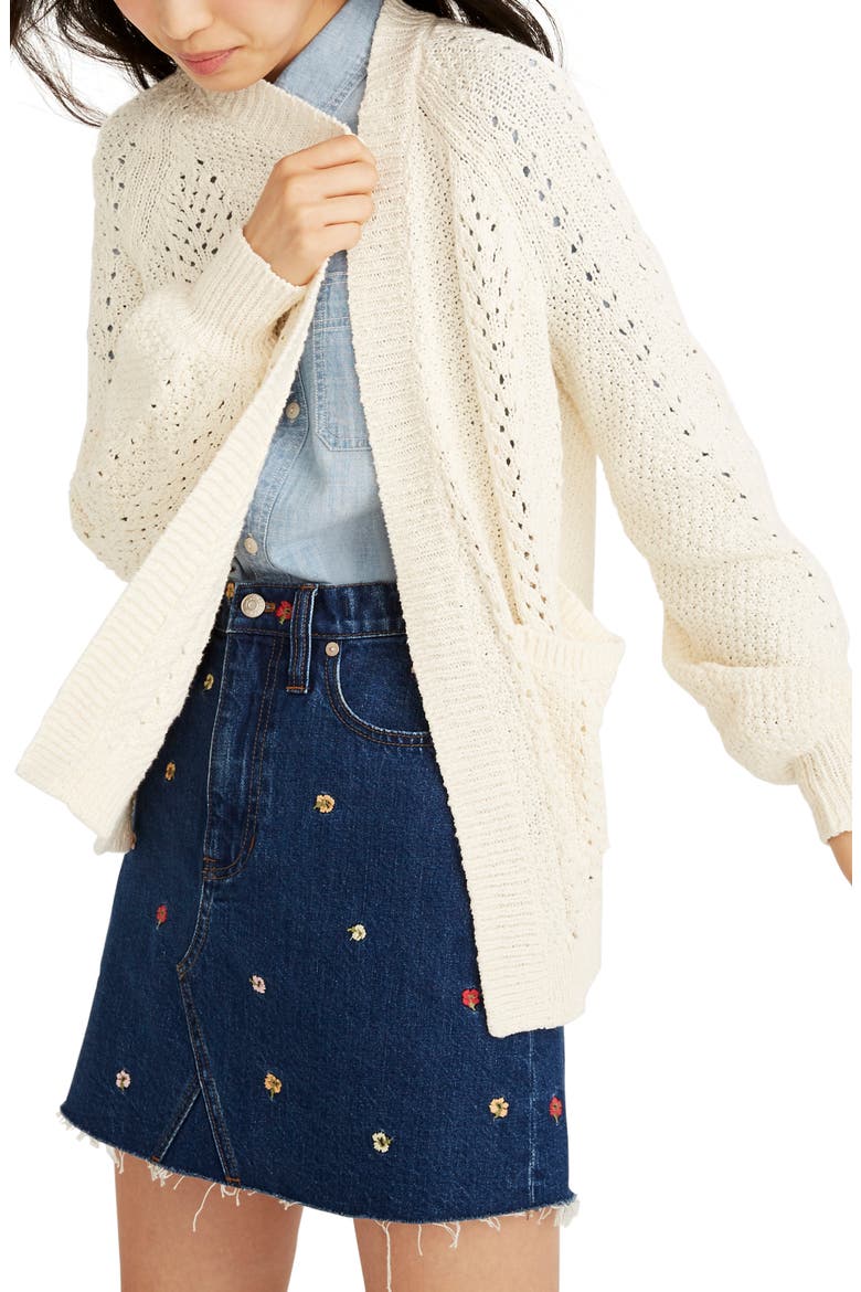 Sunnyvale Cardigan Sweater, Main, color, BRIGHT IVORY
