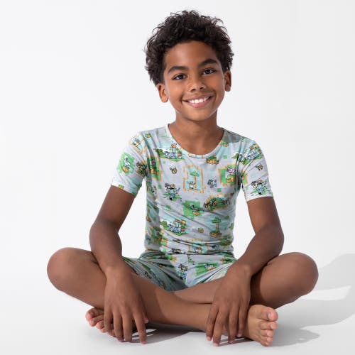 Bellabu Bear Minecraft Overworld Dreams Kids 2-piece Short Sleeve & Shorts Pajama Set In Multi