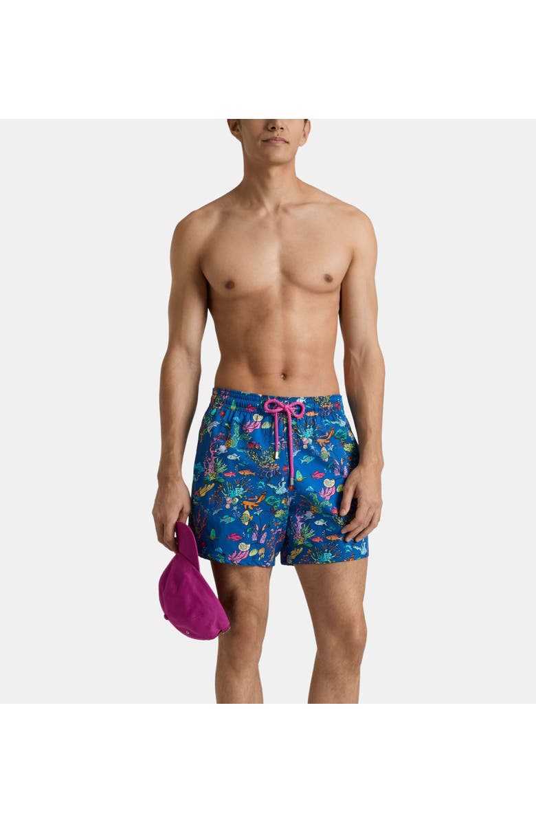 Vilebrequin Stretch Short Swim Trunks, Main, color, Palace Blue